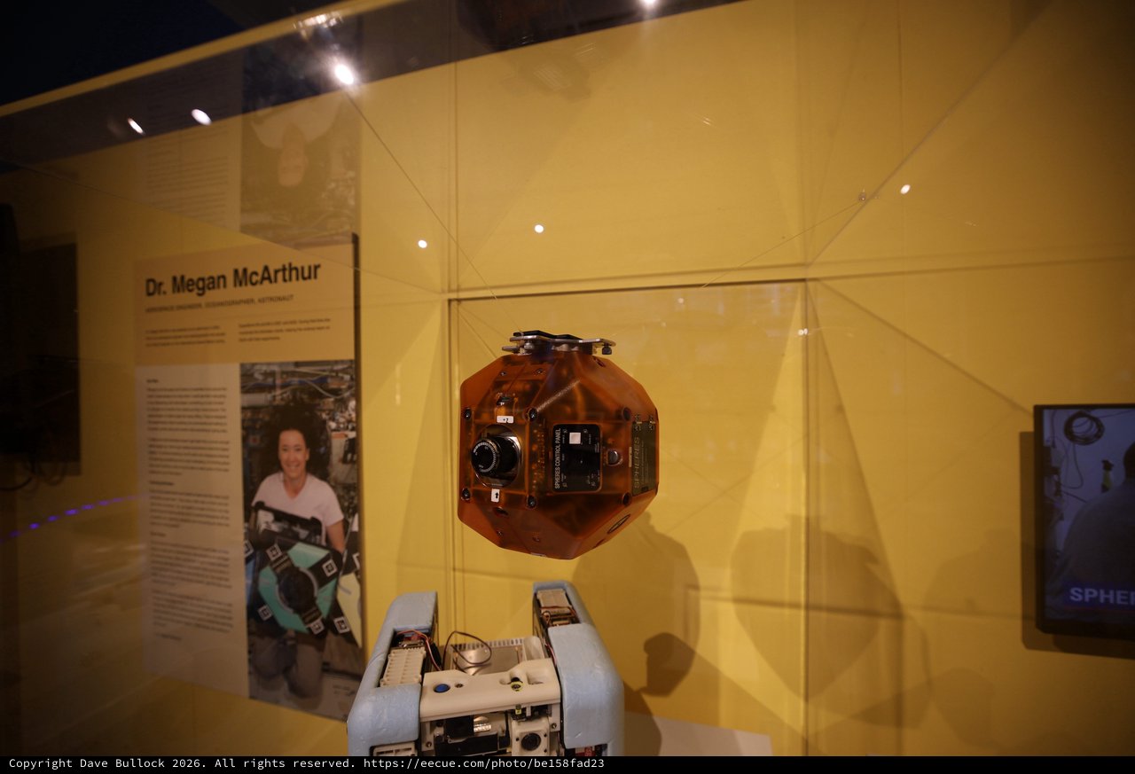 Spherical Satellite Technology Display at Space Museum