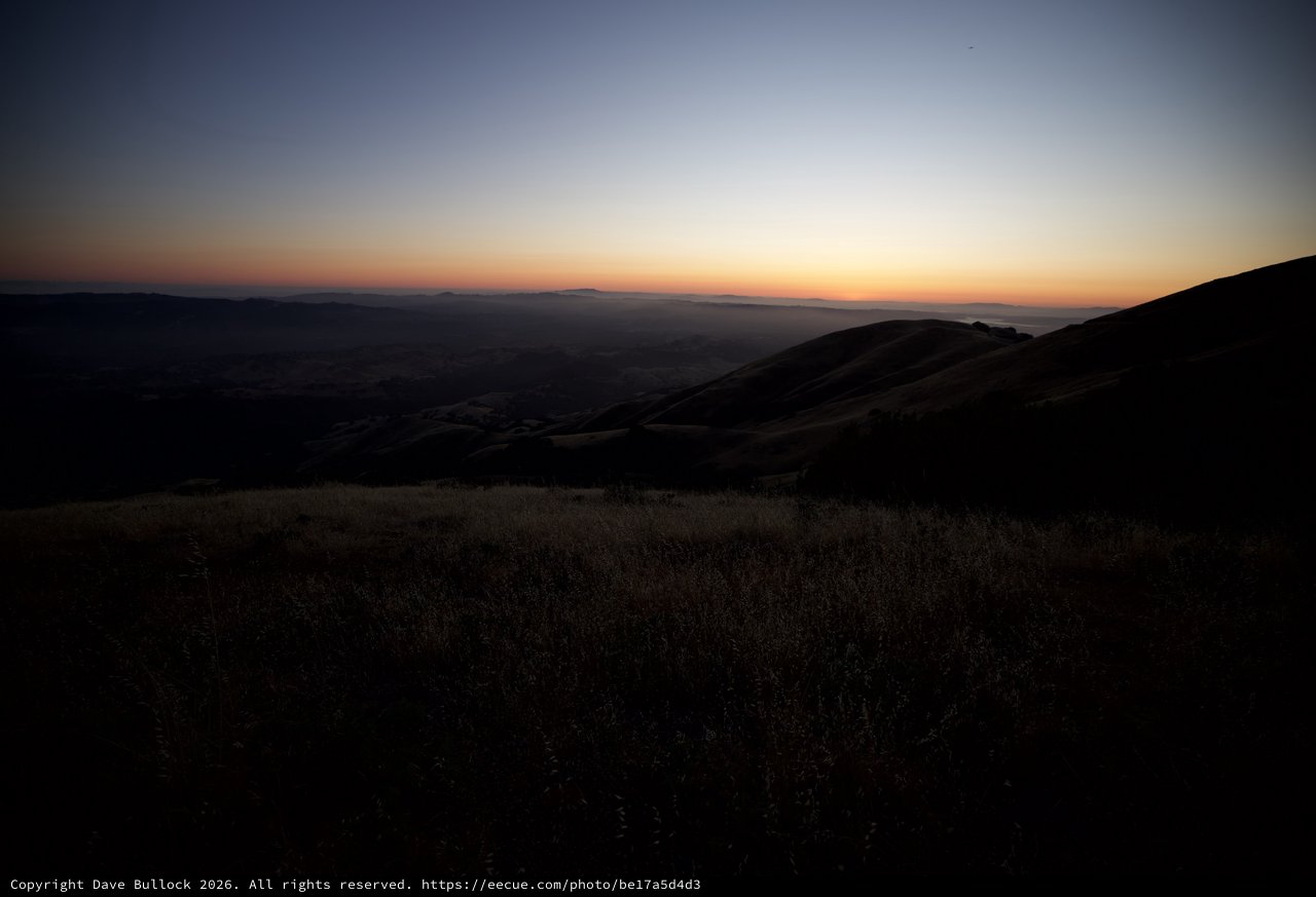 Golden Twilight Over Mount Diablo's Sweeping Valleys