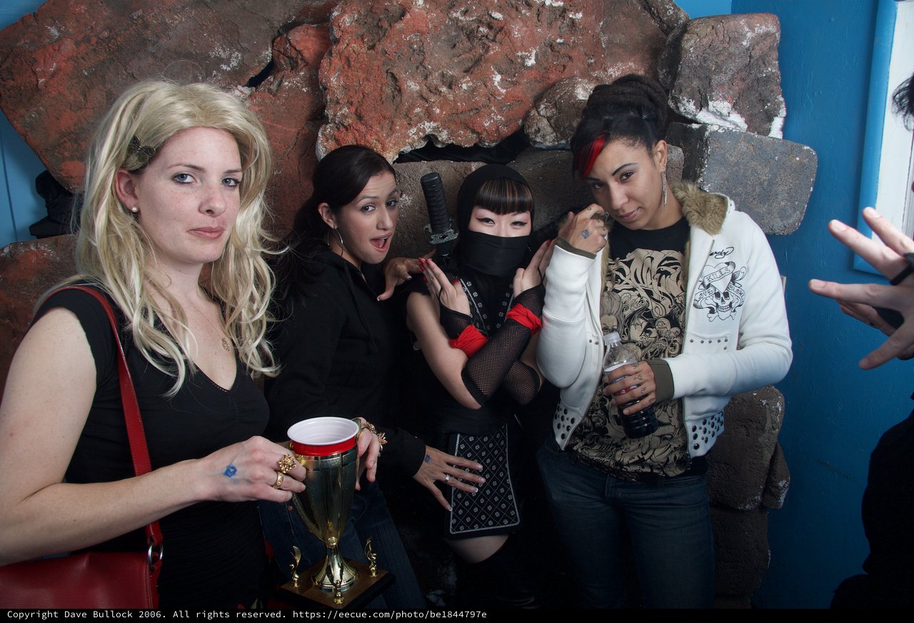 Four Women at Halloween Party in Costume
