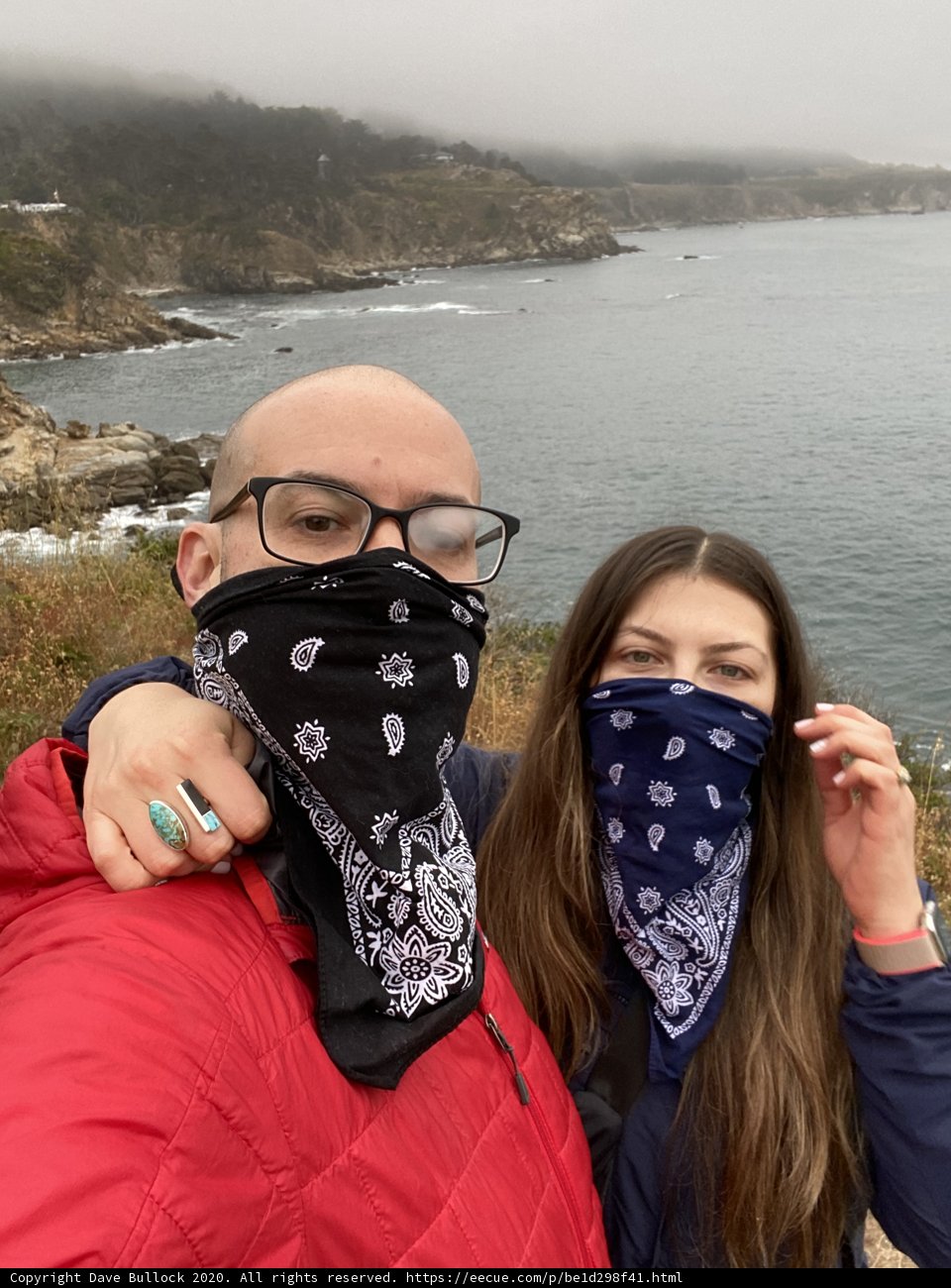 Bandana-wearing Couple by the Hazy Lake