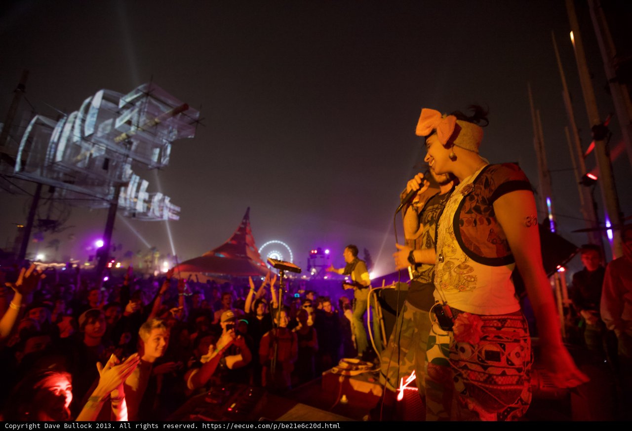 Electrifying Night Sky at Coachella Music Festival