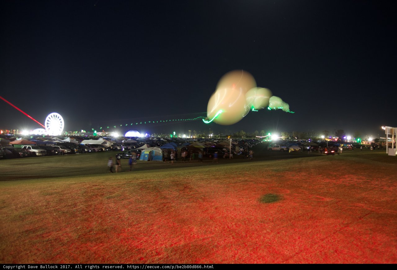 Nighttime Festivities with a Balloon at Coachella