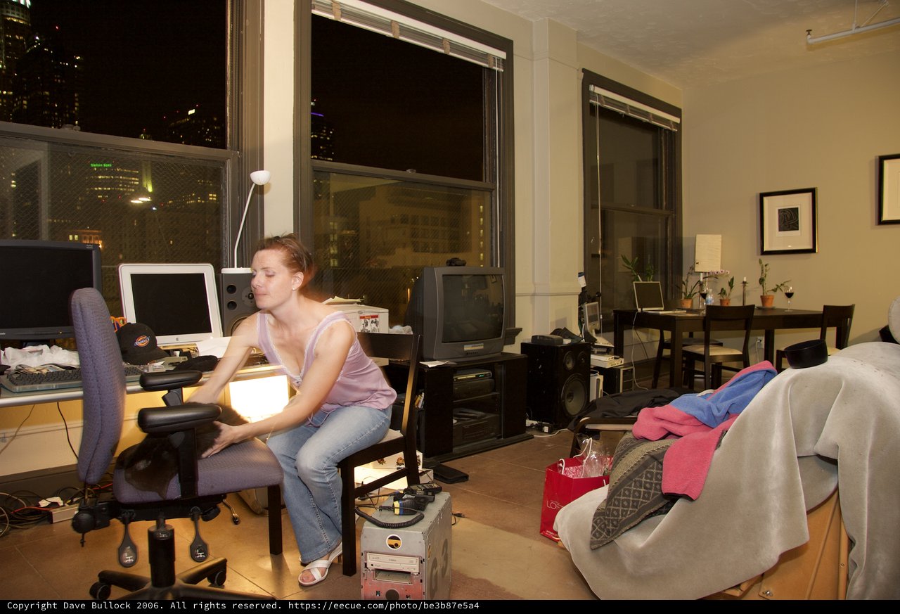 Late Night at the Computer Desk, Urban Apartment