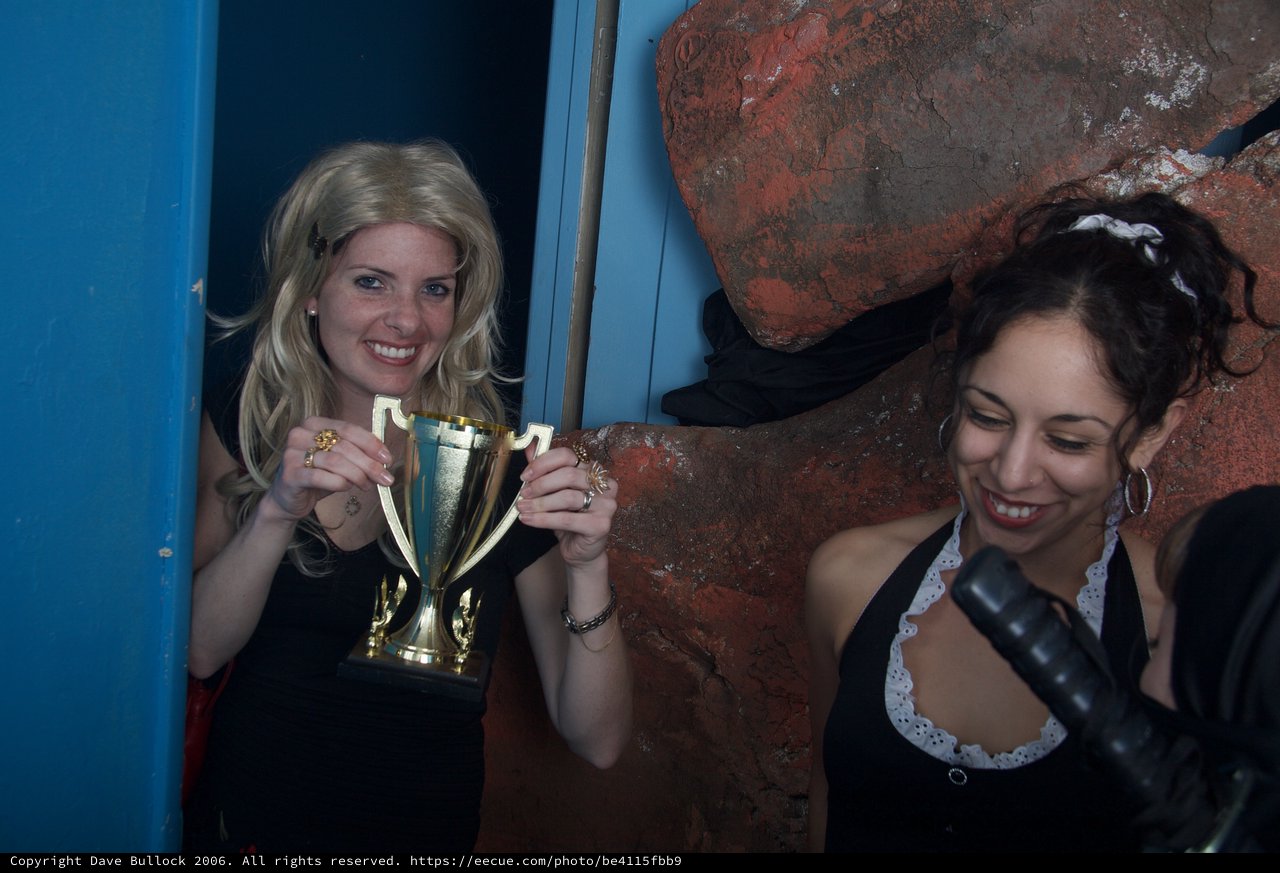 Halloween Trophy Winners Celebrating Backstage Together