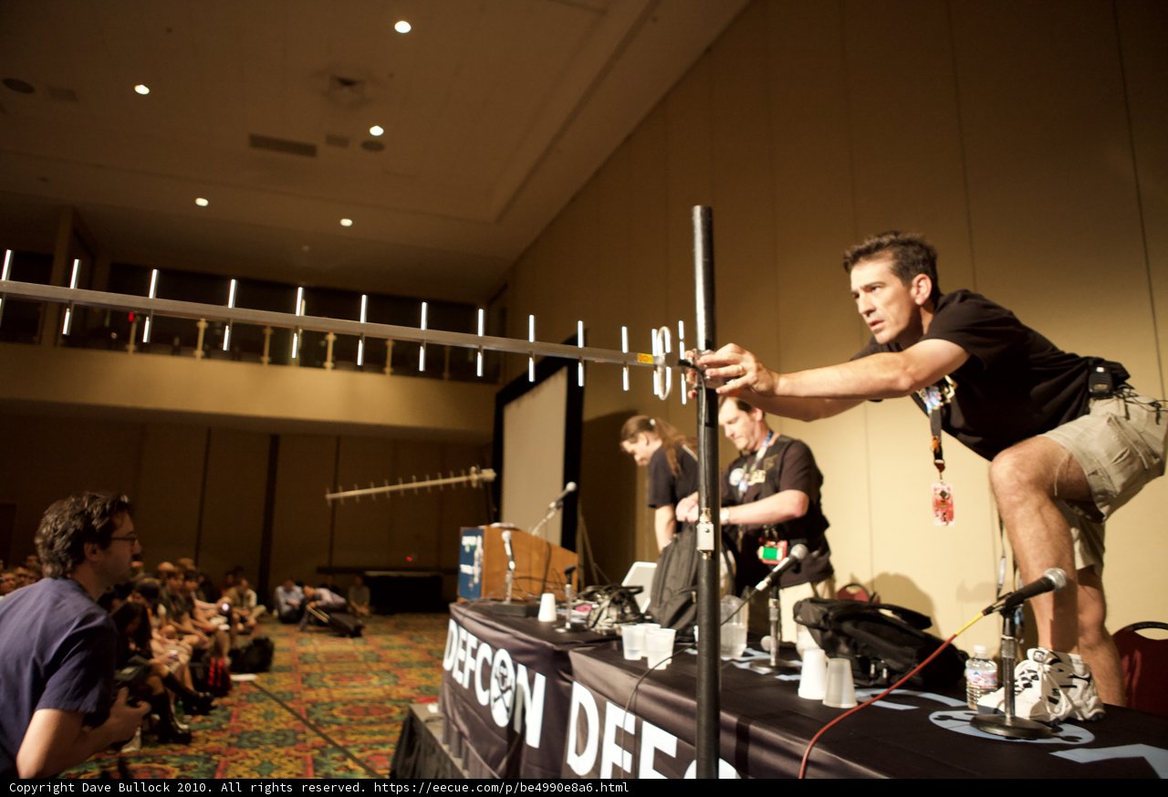 Man Holding a Pole at Defcon 18 Concert