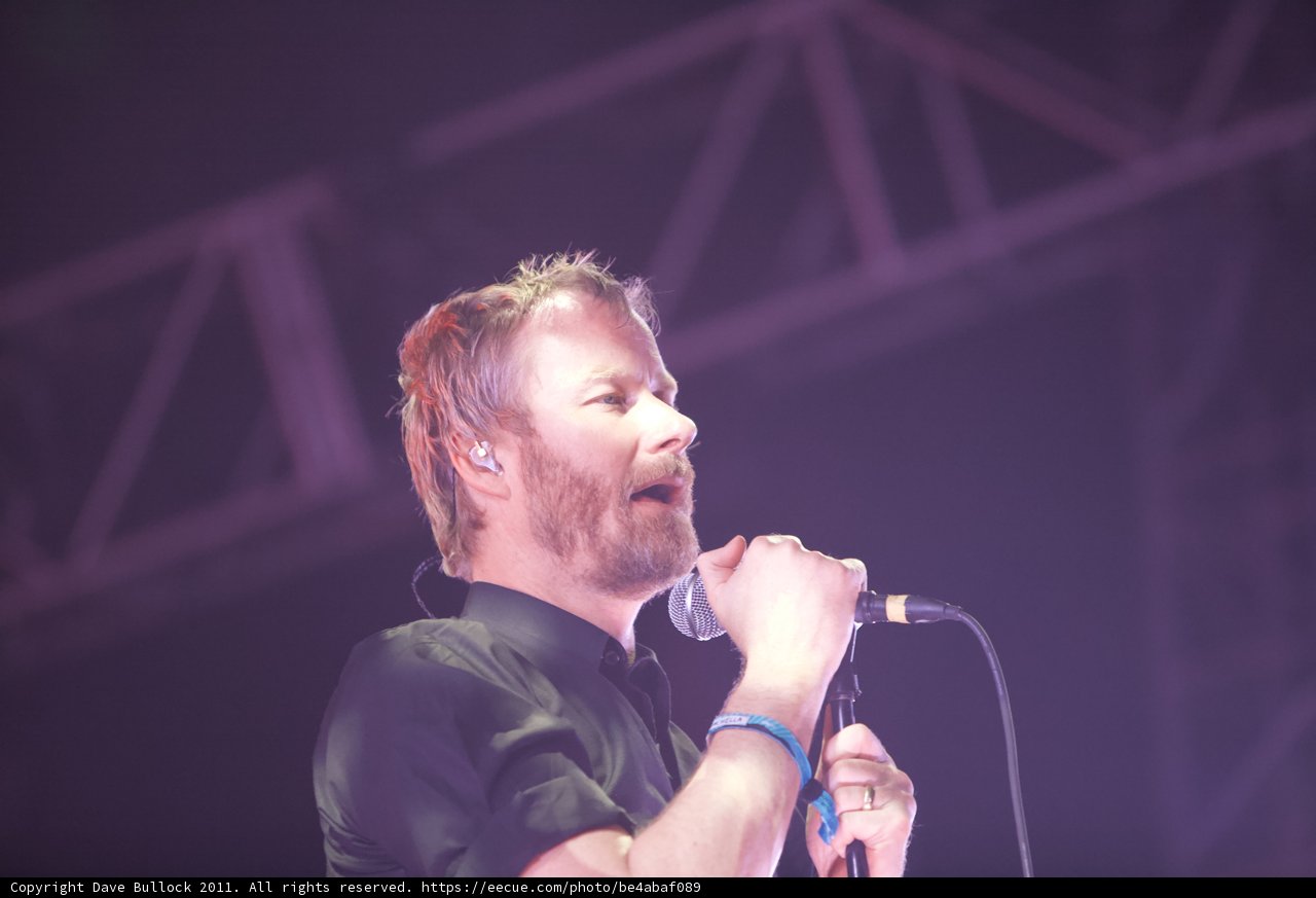 Rocking the Mic Caption: Matt Berninger electrifies the crowd with his solo performance at Coachella 2011.