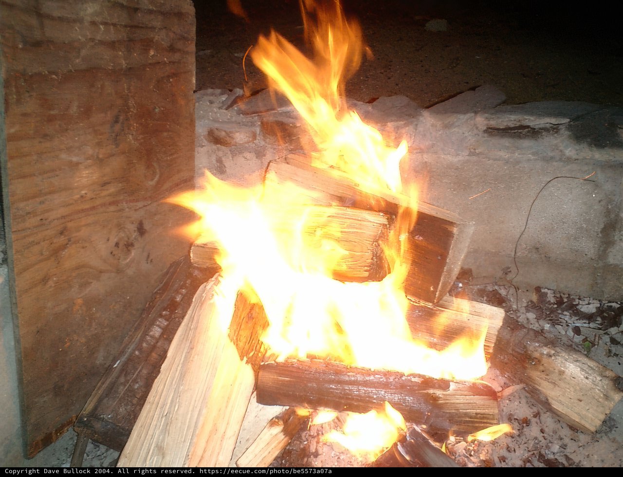 Blaze in the Desert Woodpile
