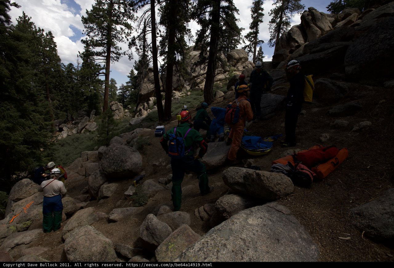 Hiking with Friends on a Rocky Trail