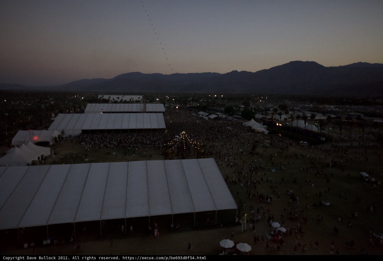 Aerial View of Coachella Outdoor Concert and Tents