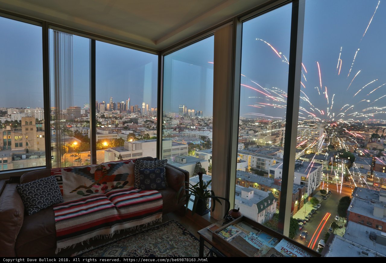 Fireworks Spectacle from a Penthouse Window