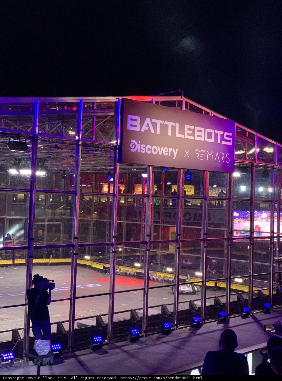 Night sky illuminates large convention center
