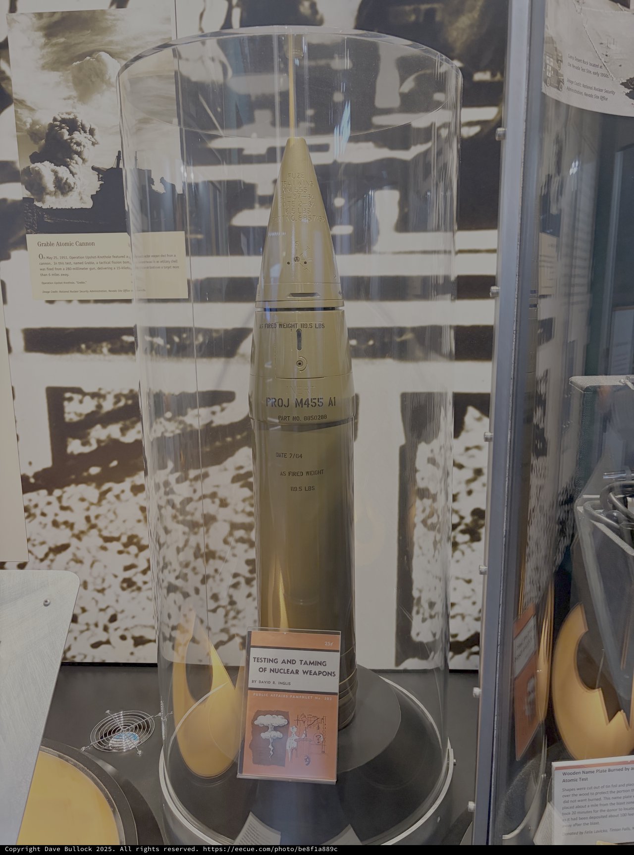 Nuclear Artillery Shell Museum Display Case