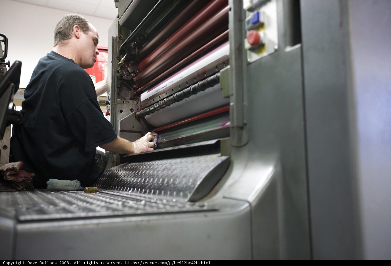 Working on the Printing Machine