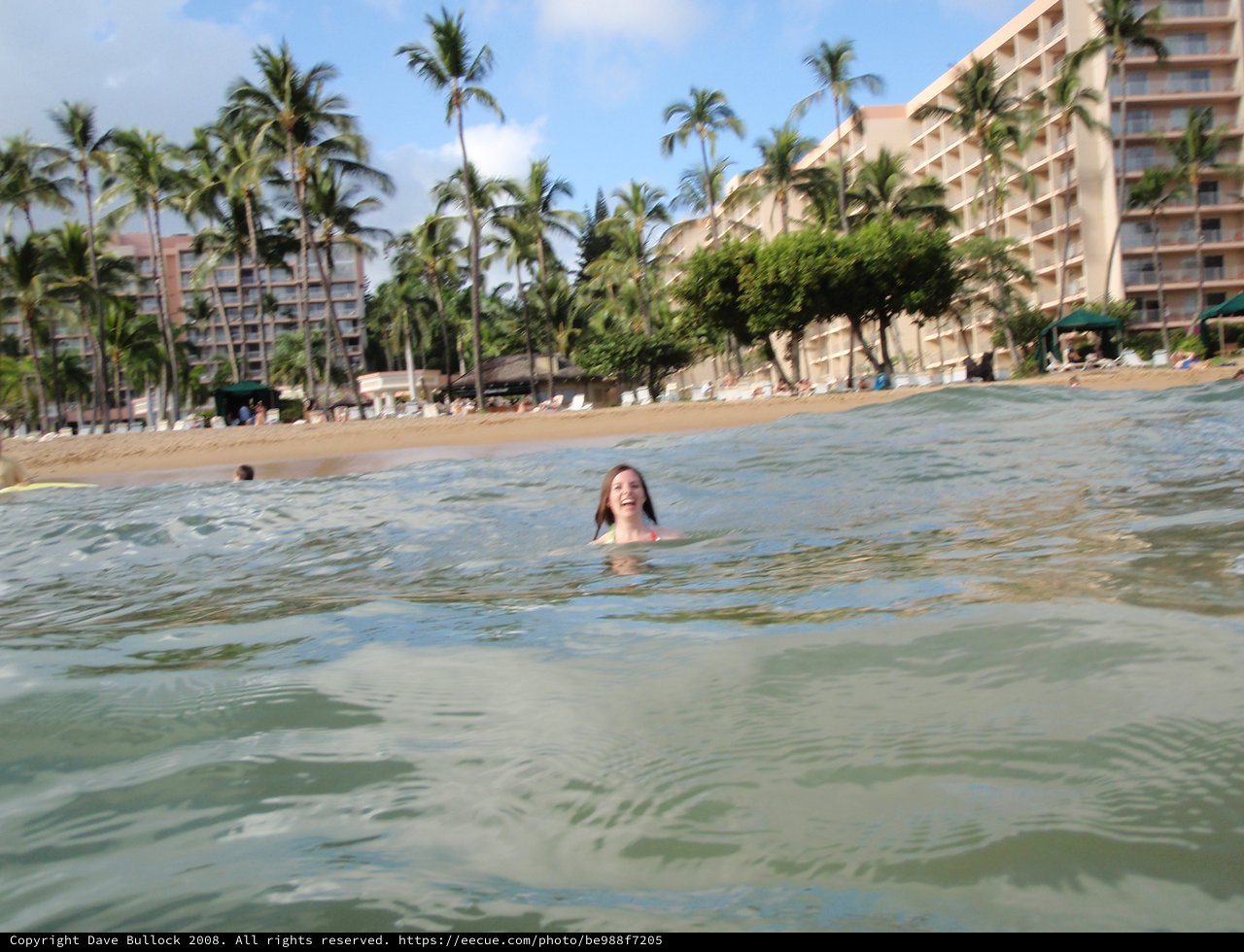 Joyful Ocean Swim at Hawaiian Resort Beach