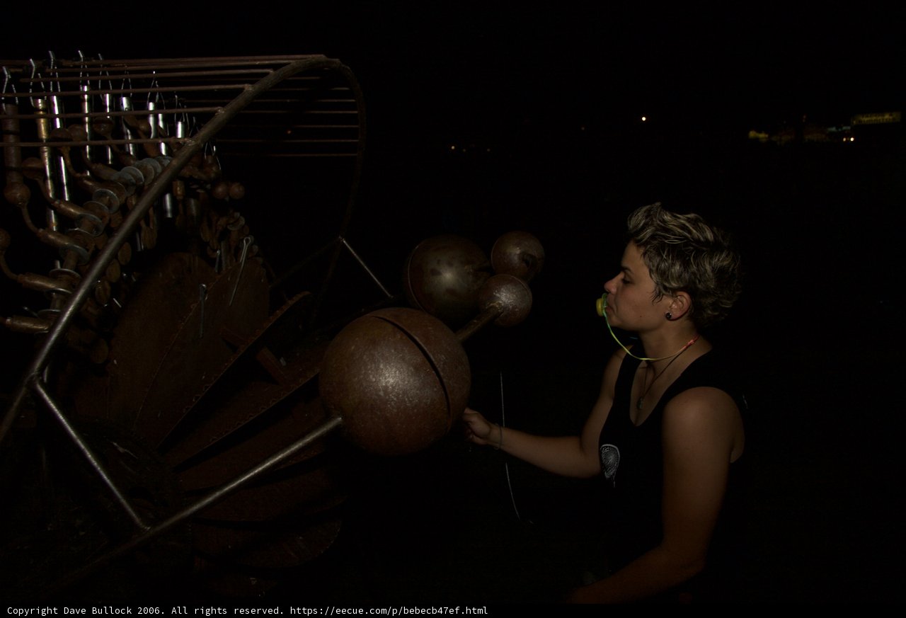 Metal Sphere and the Night Sky