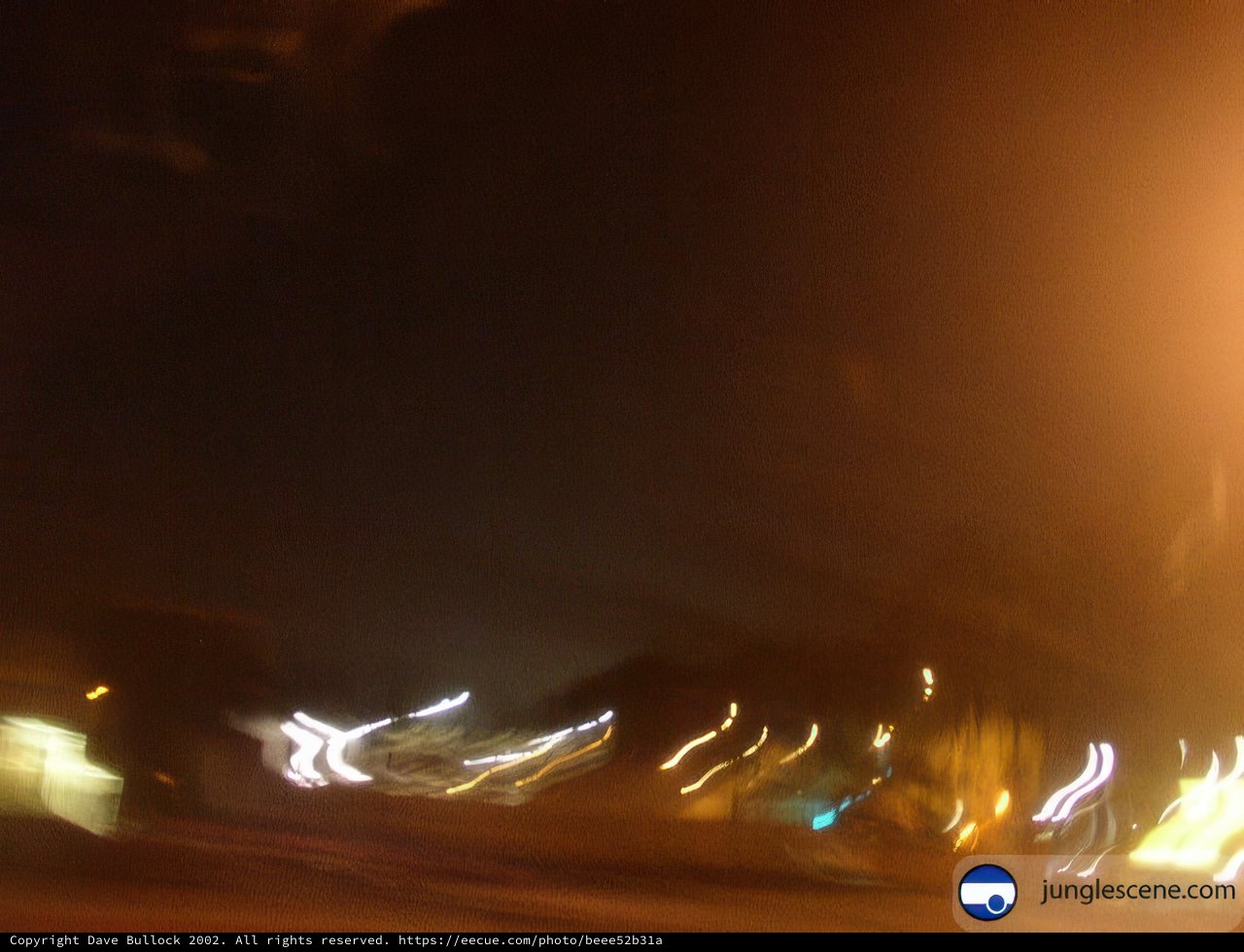 Blurry Nightscape with Fiery Light
