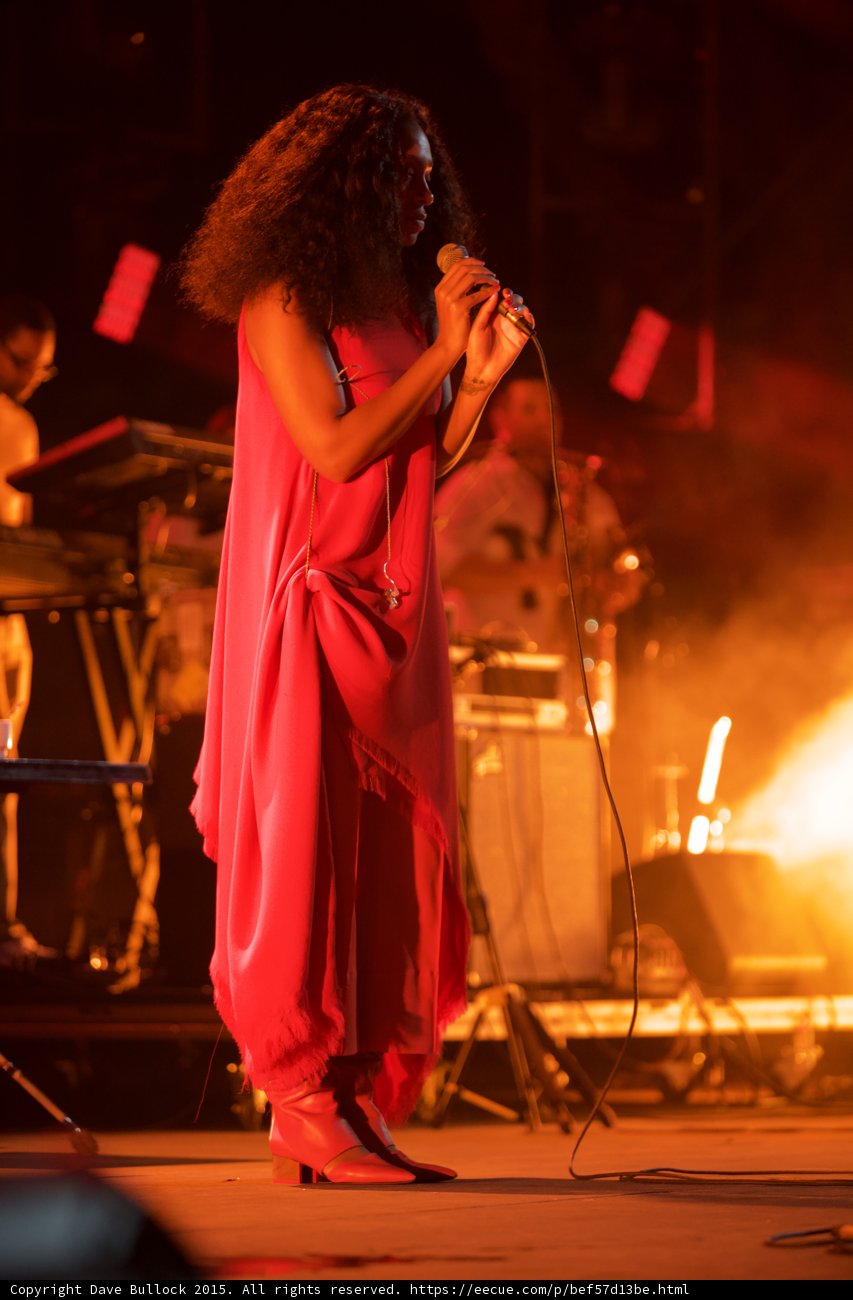 Solange Full Body Profile Red Dress Boots Drummer Orange Haze