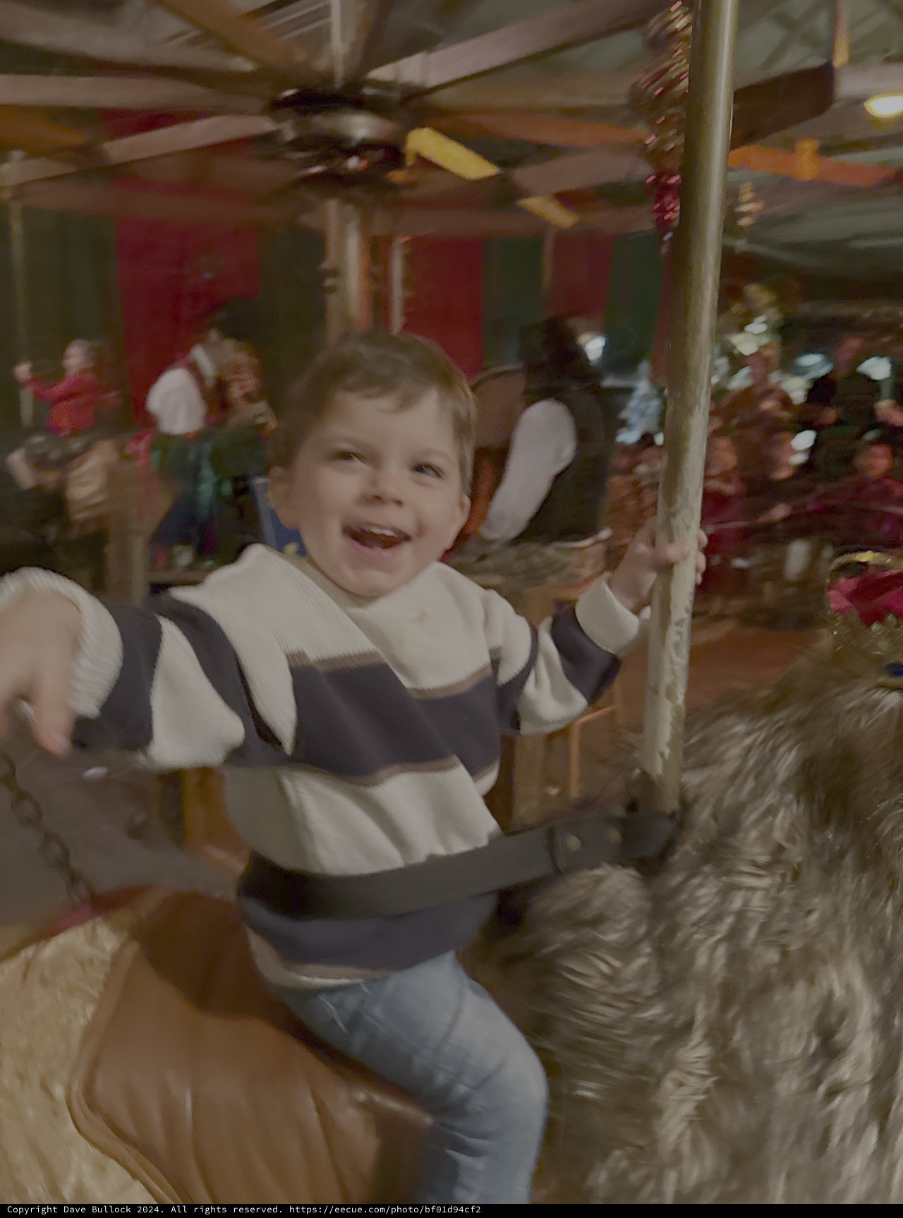 Child's Joyful Carousel Ride Experience