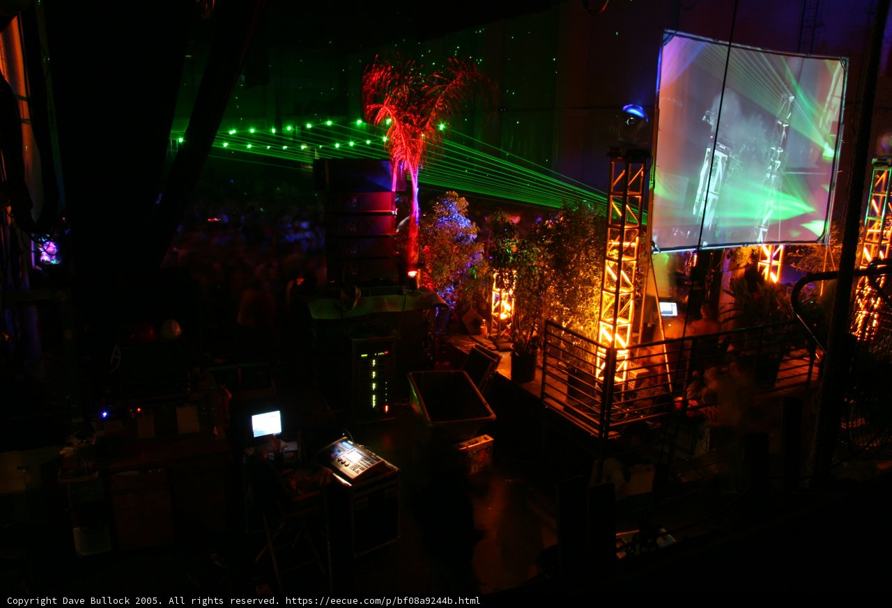 Laser Lights Illuminate Nightclub Stage