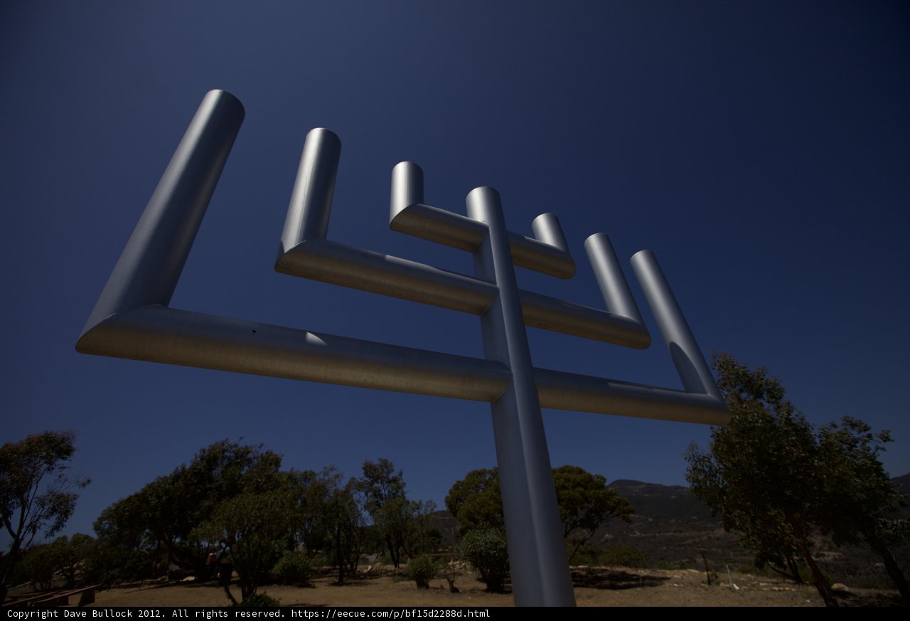 Towering Menorah in the Blue Sky