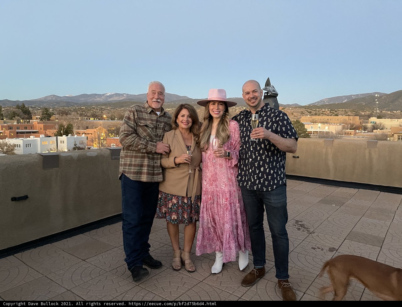 Family and Furry Friend on the Rooftop
