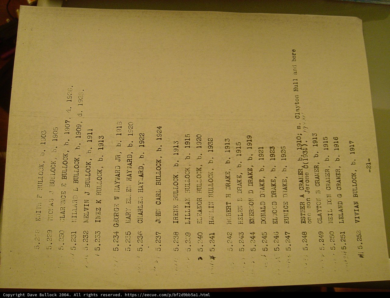 Listing Numbers
