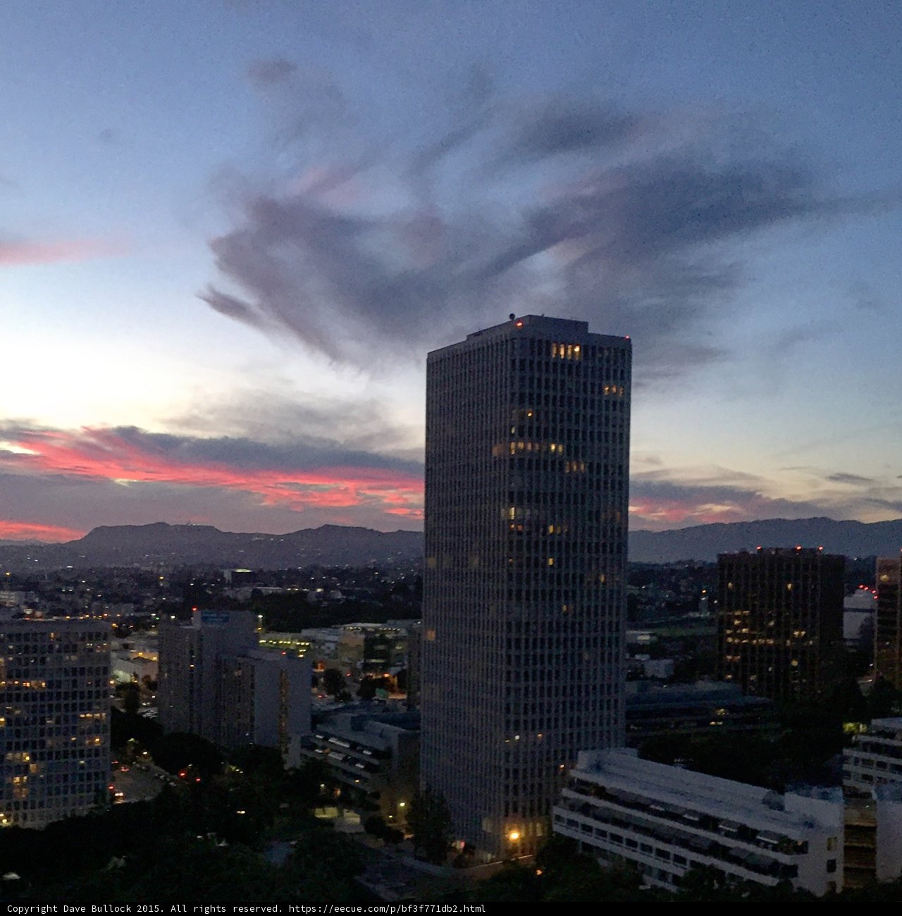 DWP Tower at Sunset