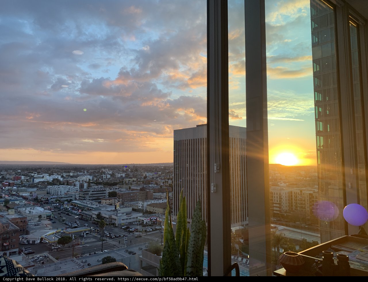 Urban Sunset from High-Rise Office Building