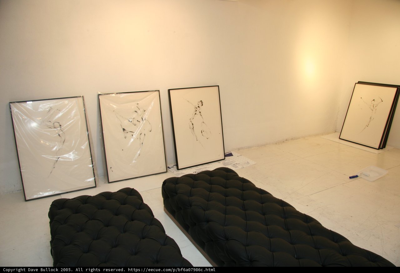 Modern Art in a Black and White Living Room