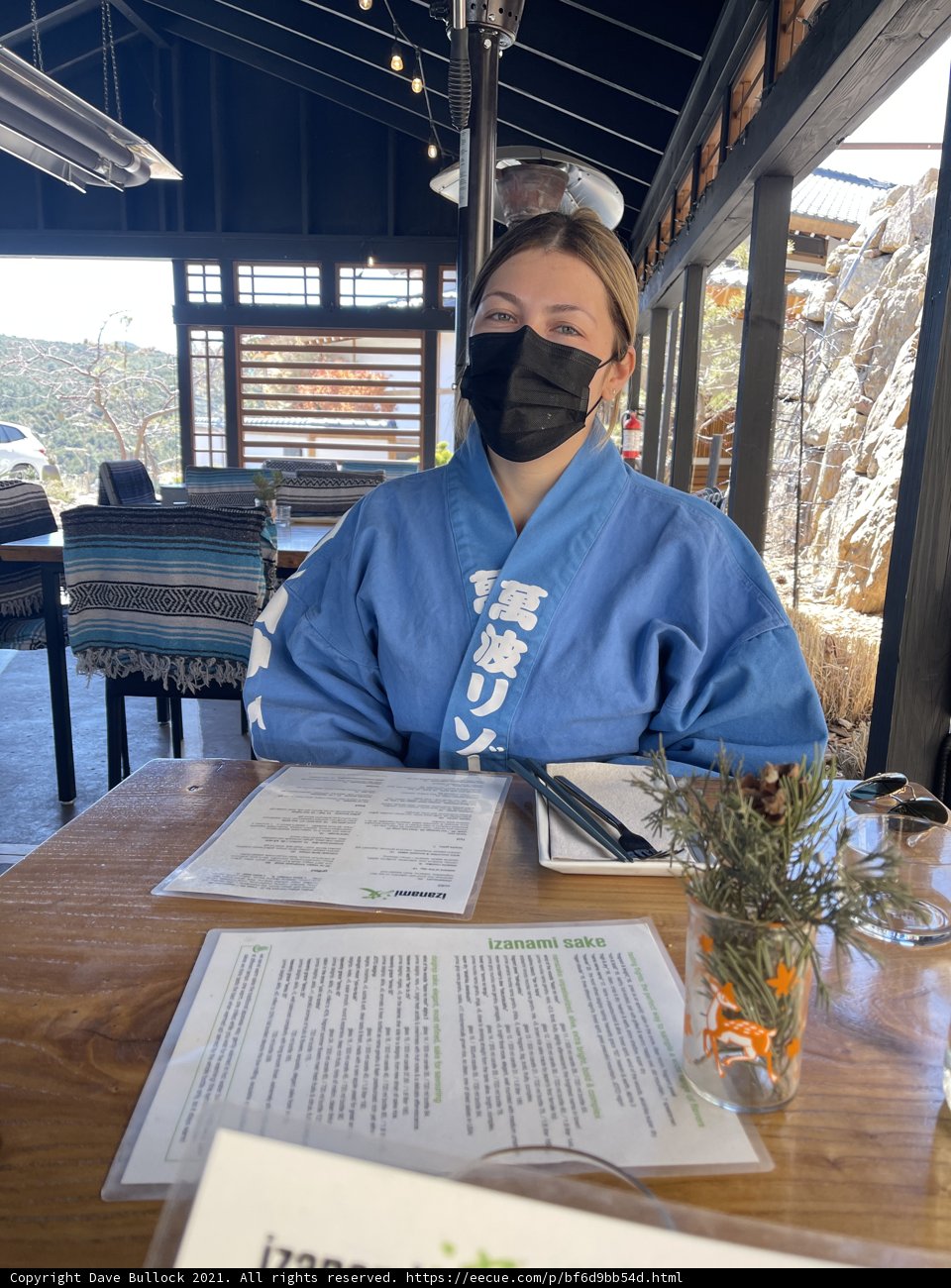 Masked Woman at a Dine-in Restaurant