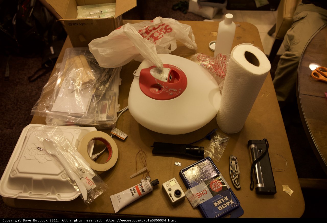 Red and White Objects on Table