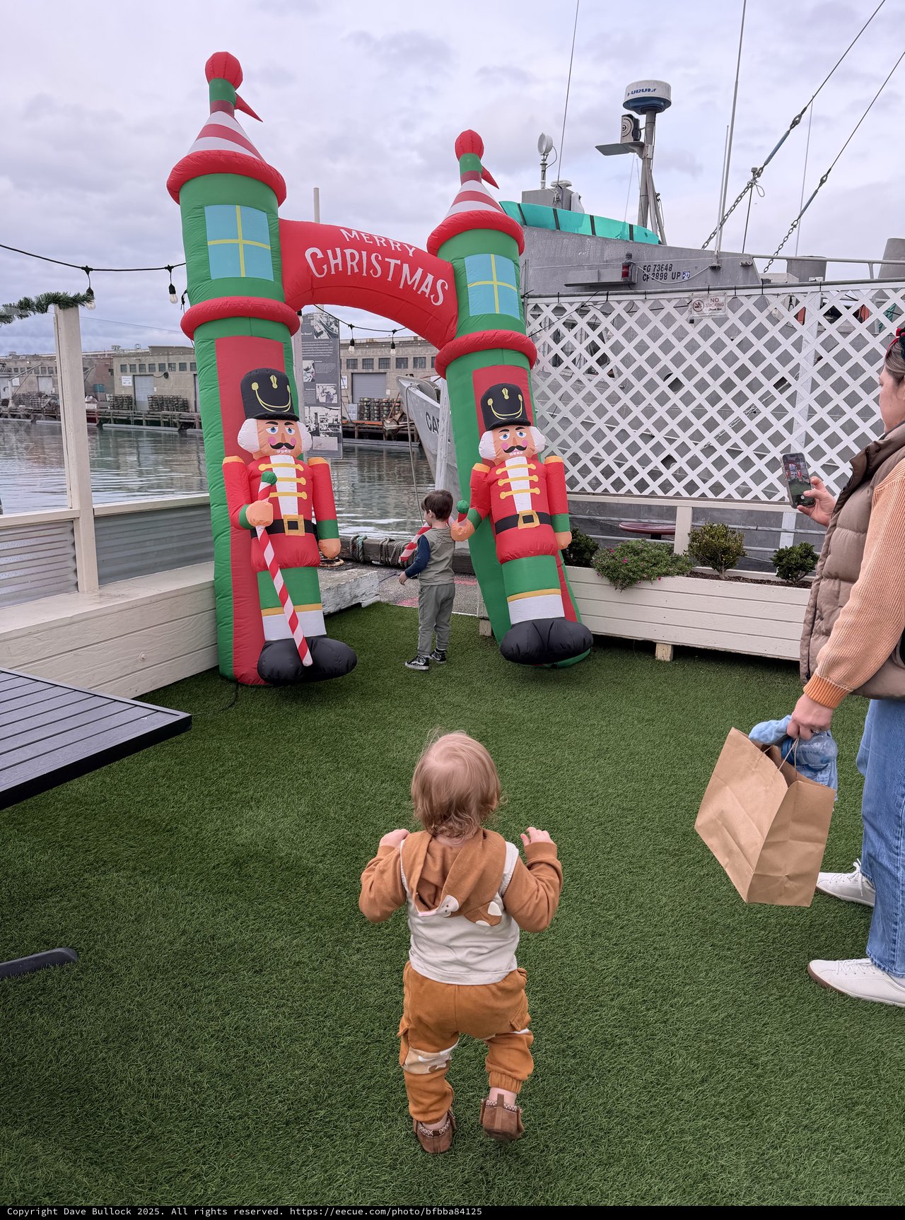 Toddler Enjoying Christmas Display at Marina