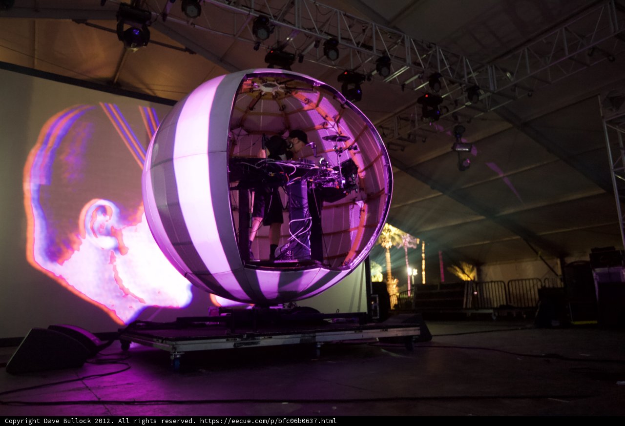 Purple Sphere Illuminates Coachella Crowd