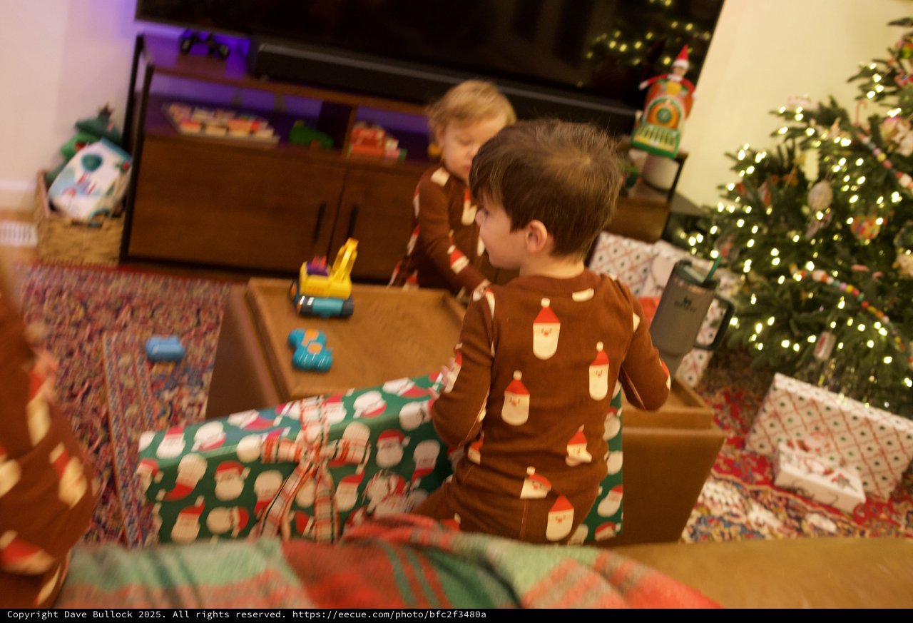 Christmas Morning with Children Opening Presents