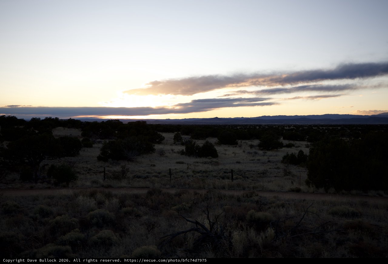 Desert Twilight Over New Mexico Landscape
