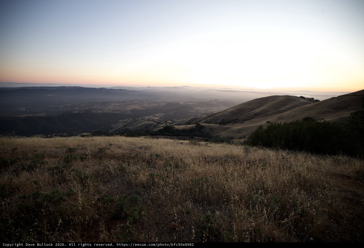 Golden Hills at Dusk from Mount Diablo Summit