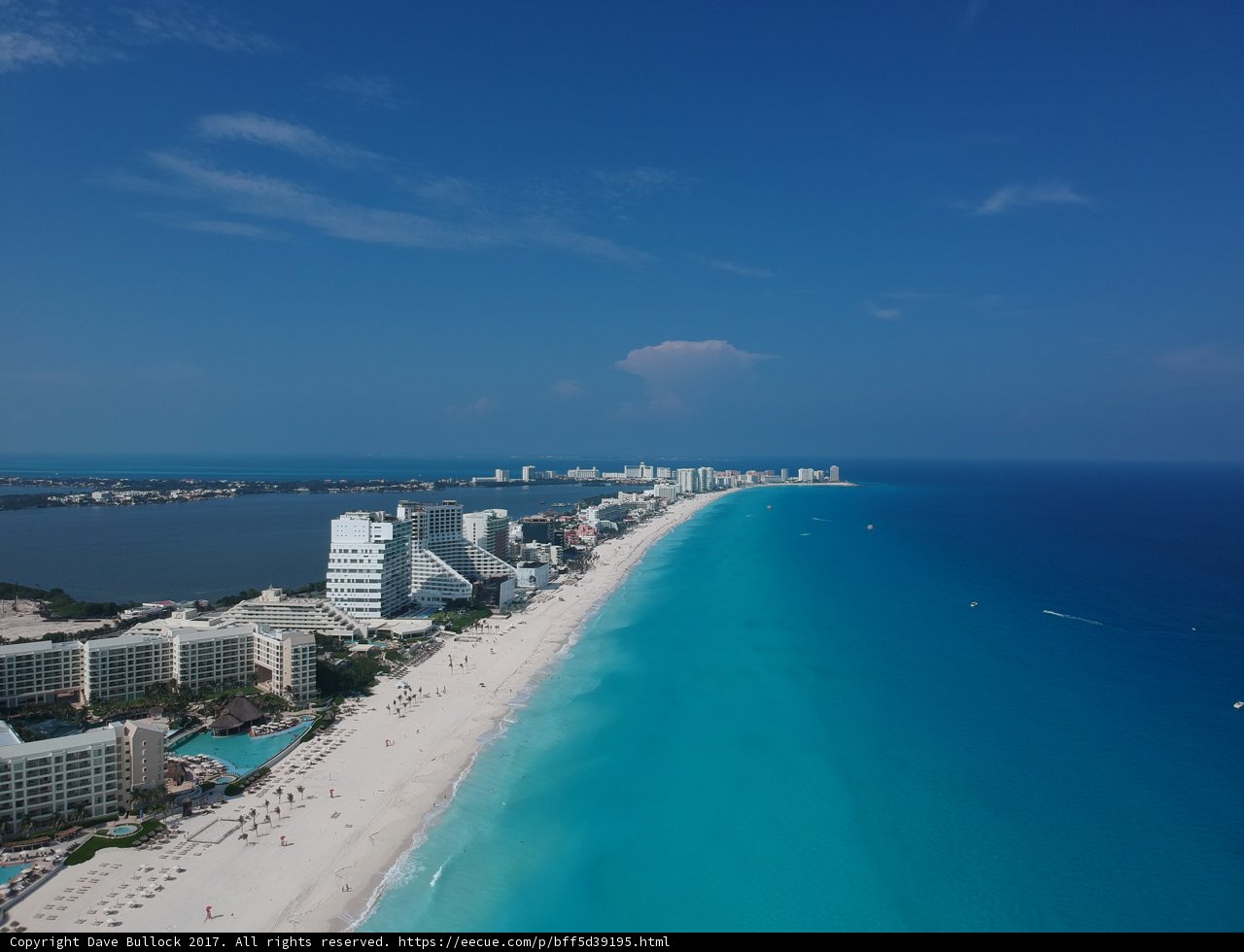Aerial View of Cancun's Coastline
