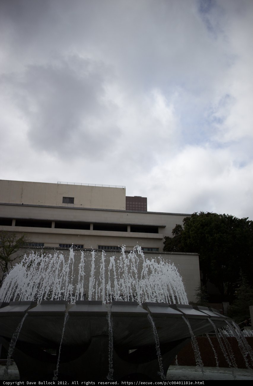Majestic Fountain under a Soaring Sky
