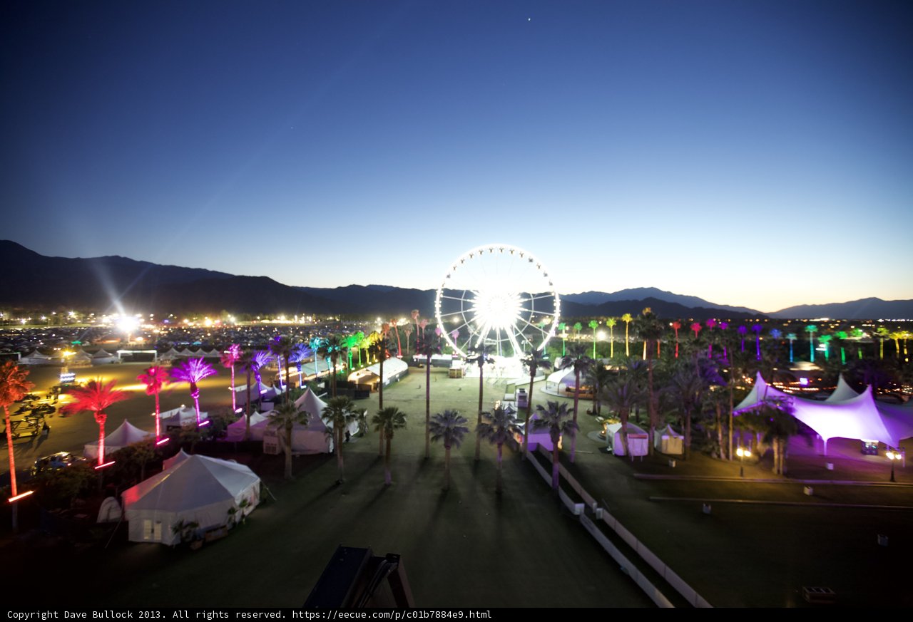 Ferris Wheel and Tent under the Night Sky