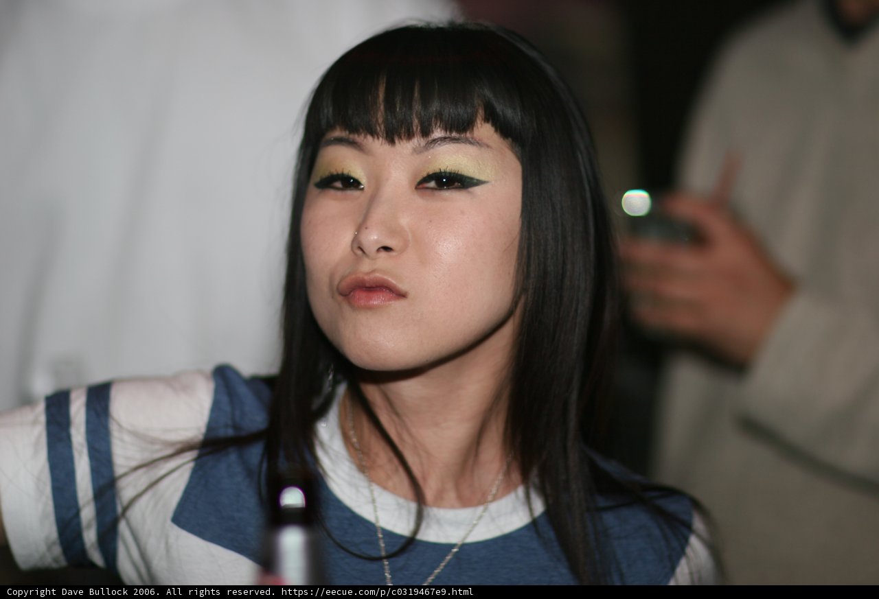 Black-Haired Woman with Accessories