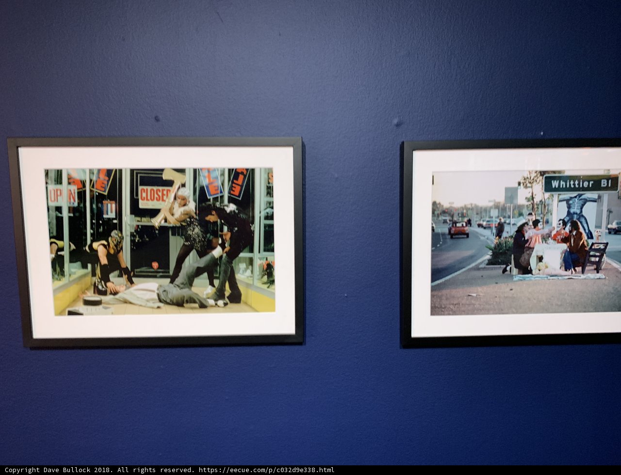 Framed Photographs in Blue Room