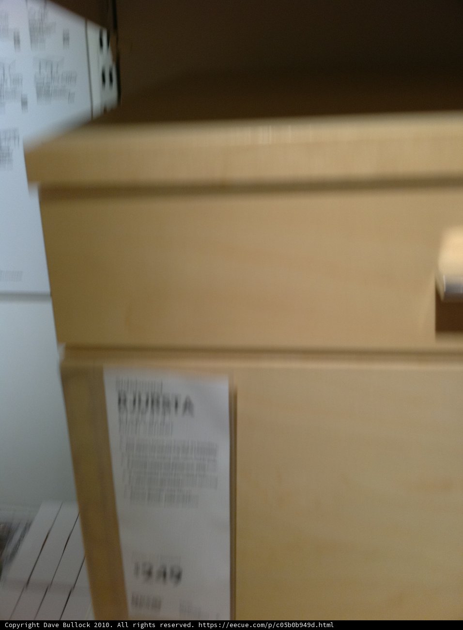 Wooden Cabinet with Price Tag at Burbank Town Center