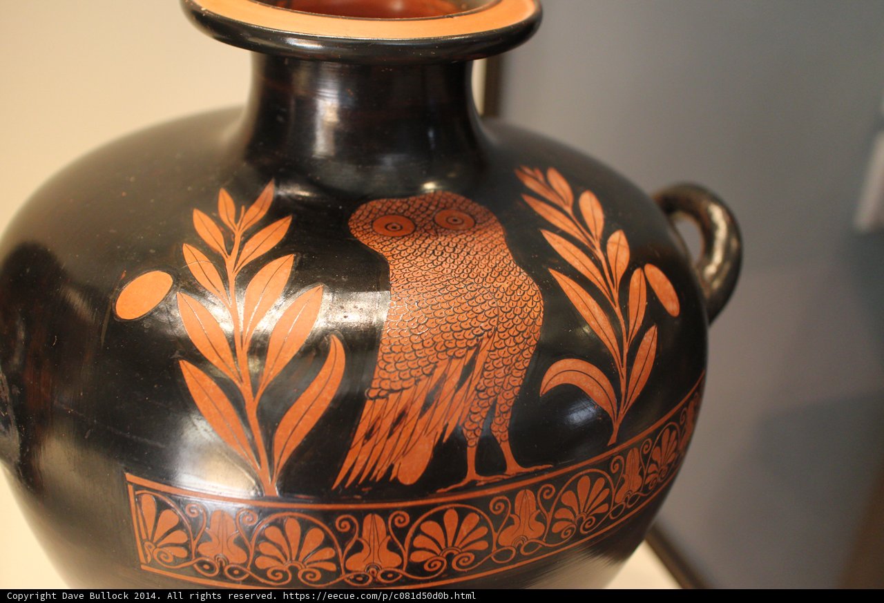 Owl-adorned Pottery Vase