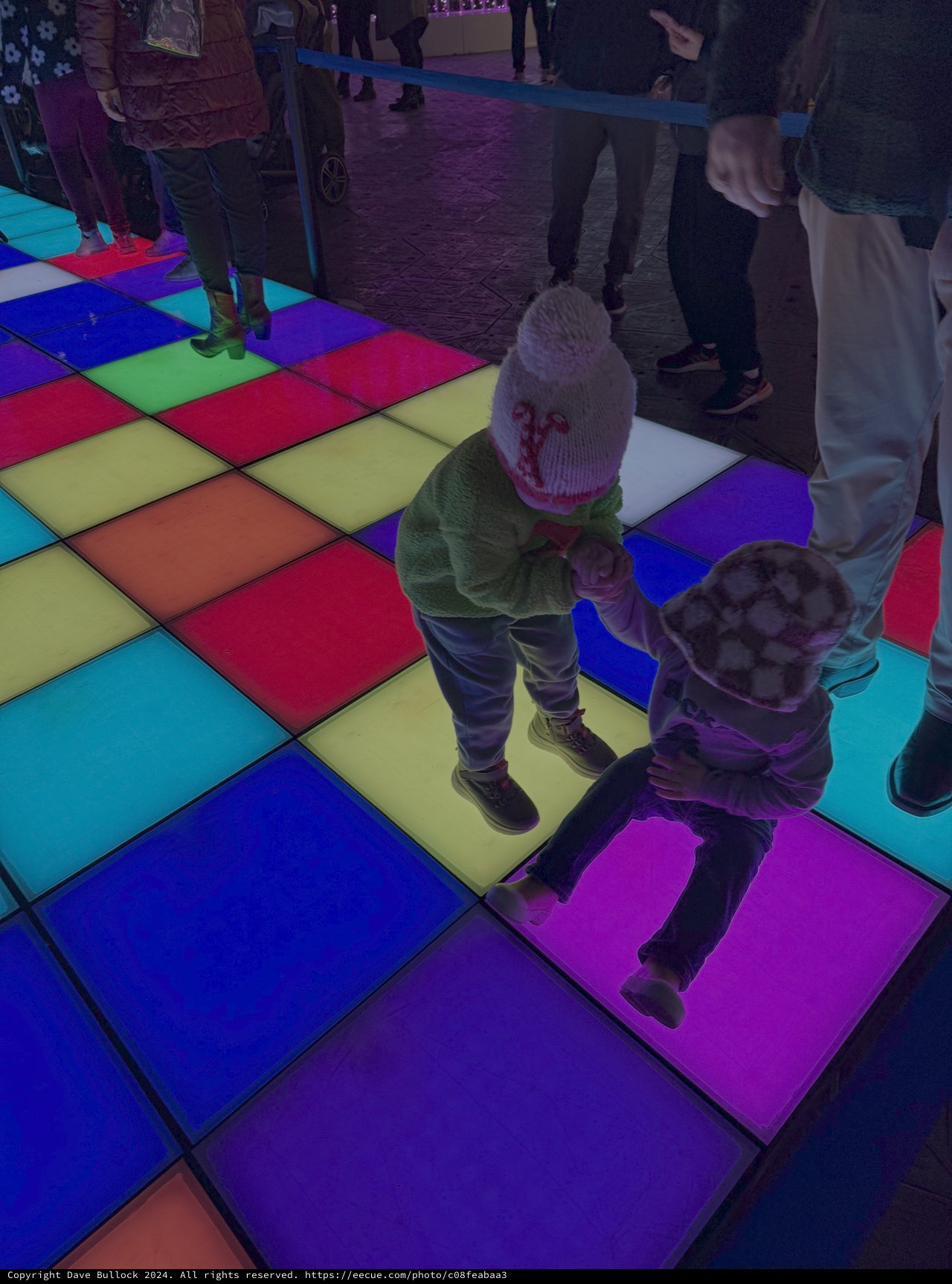 Children Playing on Interactive LED Floor