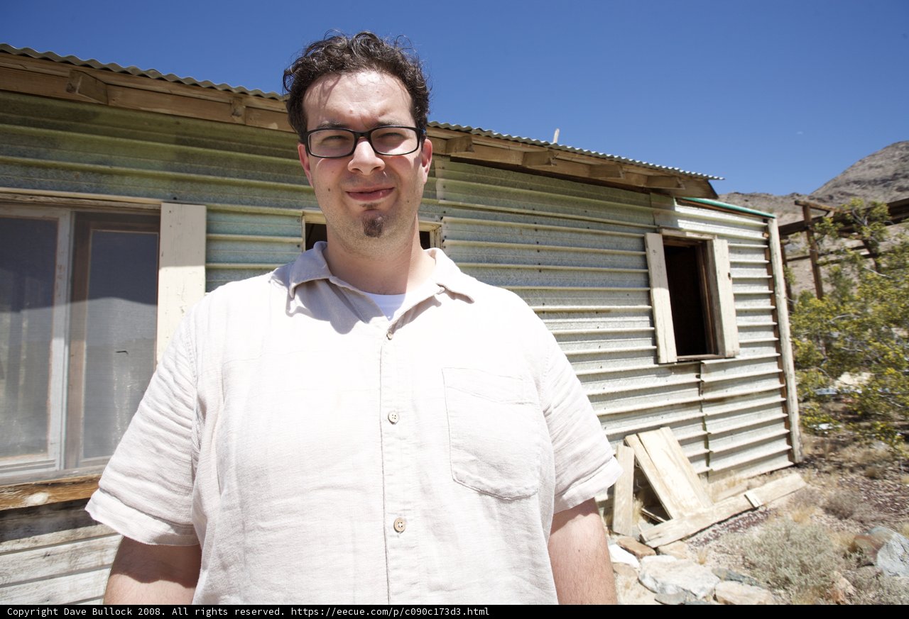 Desert Explorer Dave B in front of Abandoned Countryside Hut