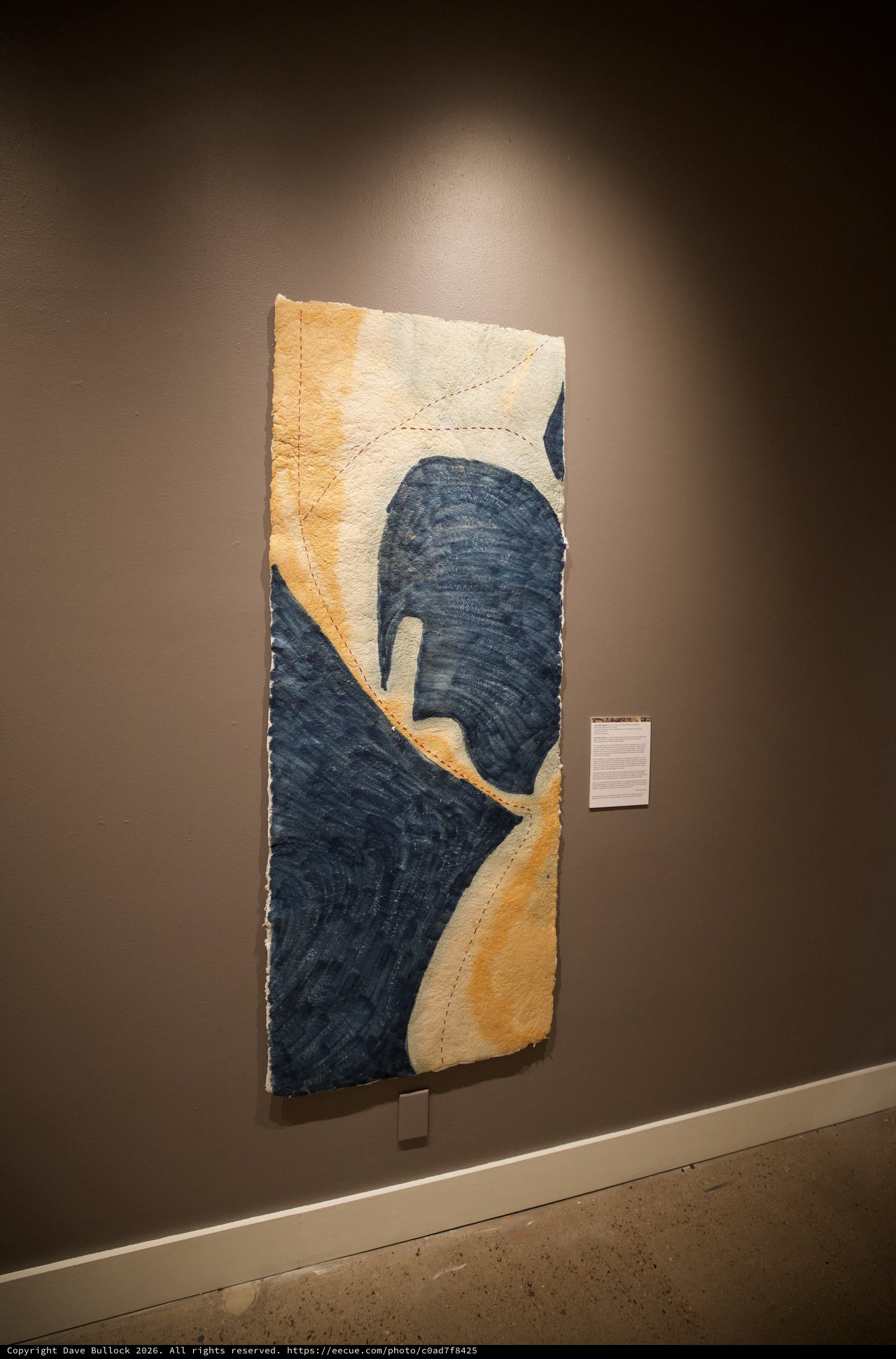 Contemporary Textile Art Installation with Indigo and Natural Dyes
