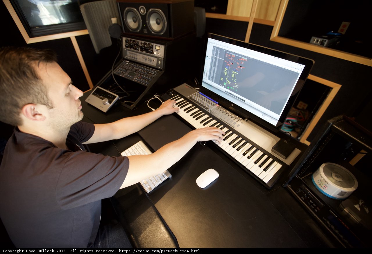 Electronic Keyboard Session in California Recording Studio