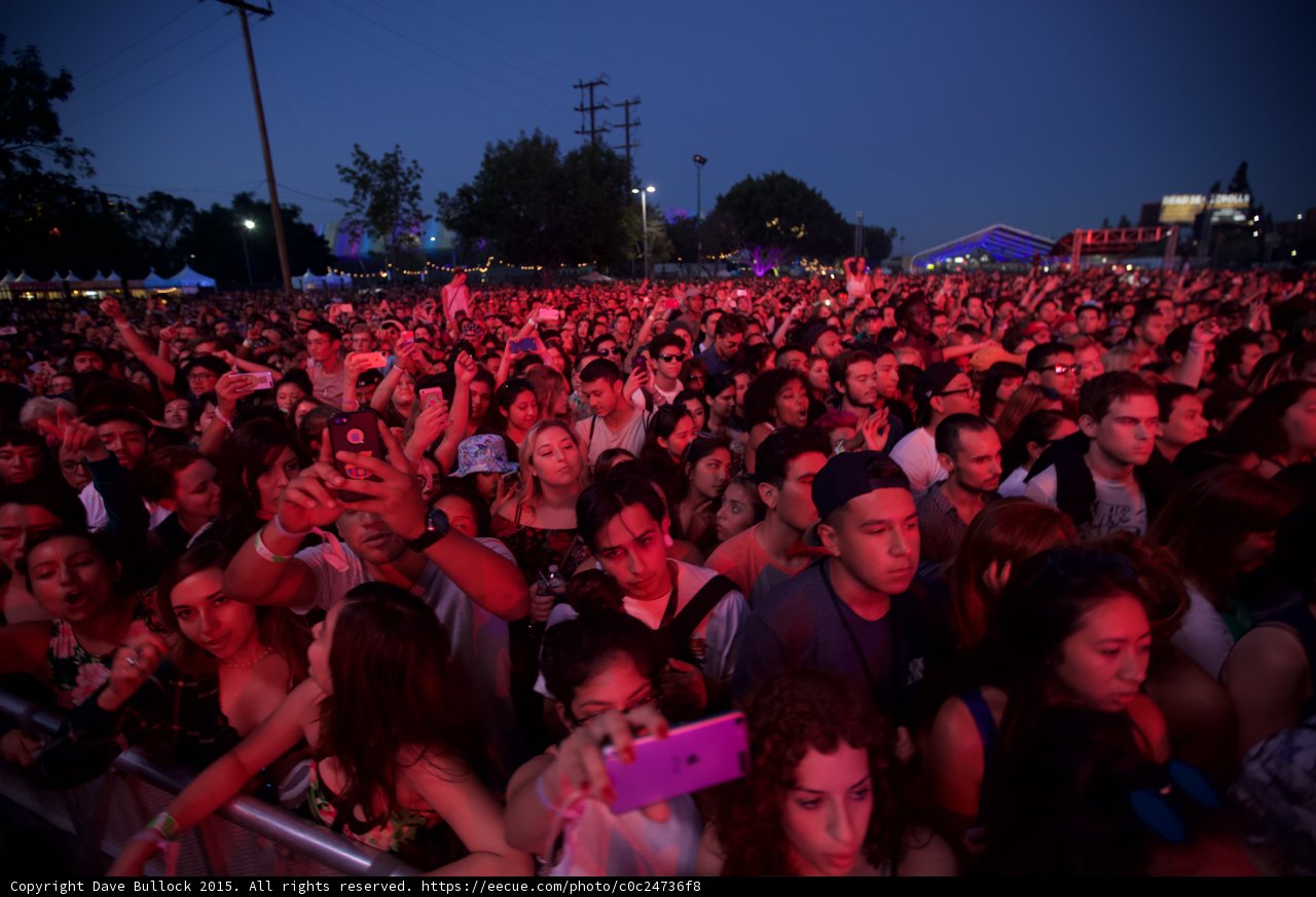 Night Crowd Red Lighting Phones