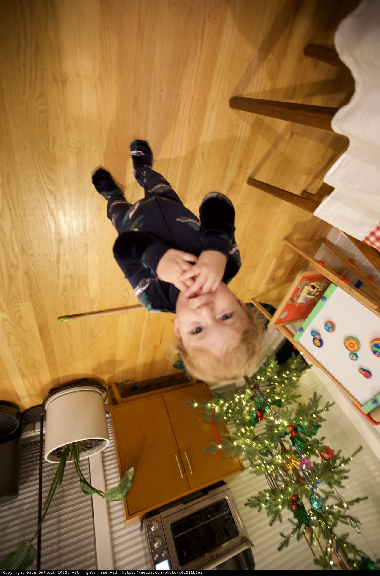 Child Playing on Christmas Morning at Home
