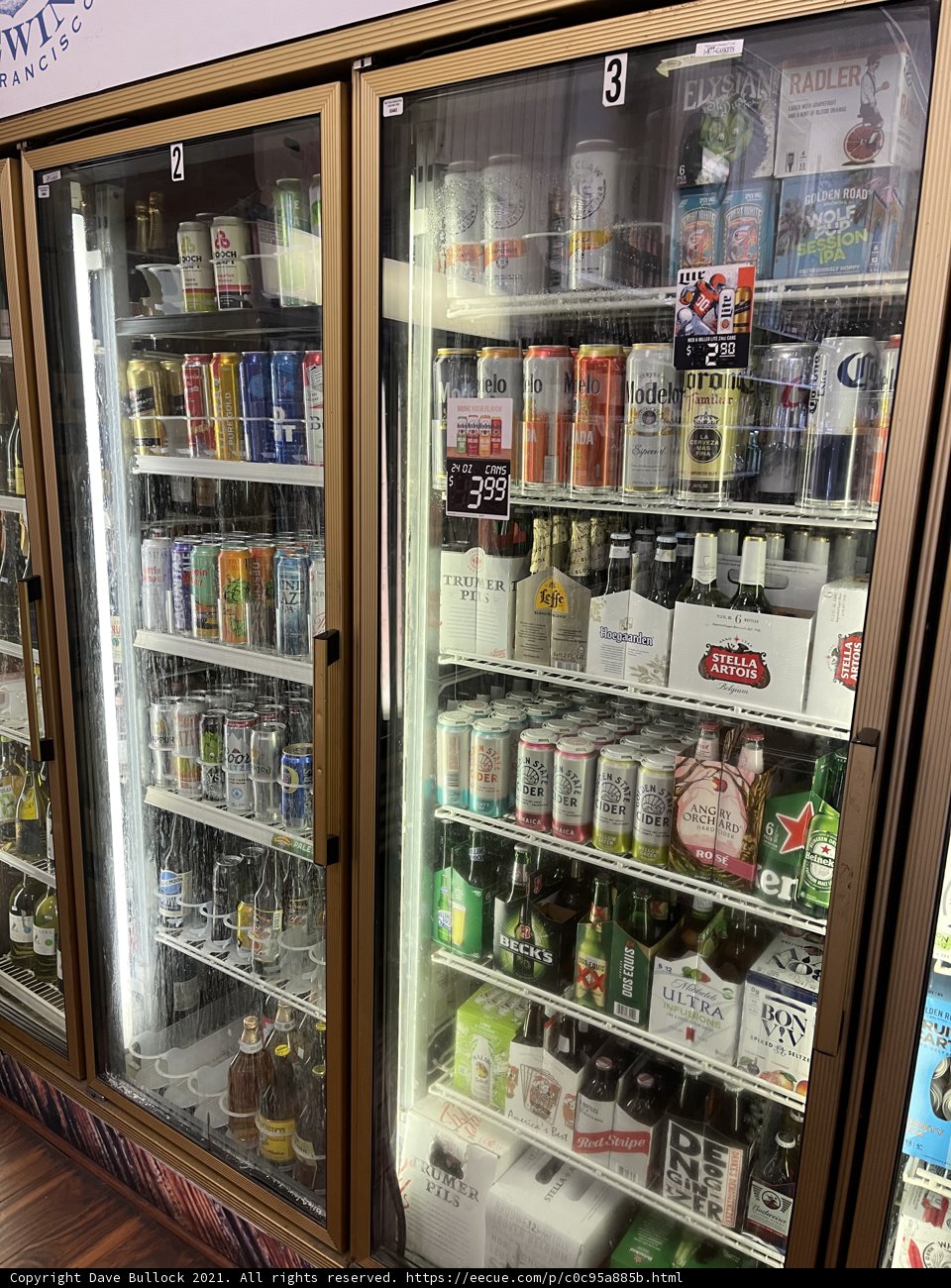A Vast Selection of Drinks Behind Glass Doors